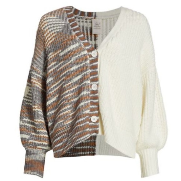 Chunky knit colorblock cardigan - Picture 8 of 8